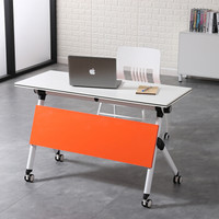 中伟阅览桌折叠桌会议桌组合员工培训桌多功能长条桌洽谈桌翻板桌1400*500*750mm