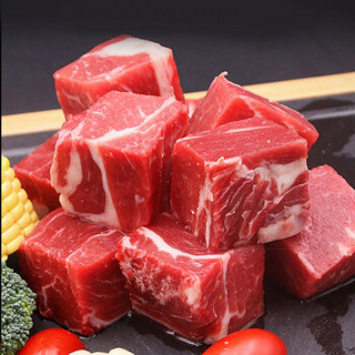 大庄园 牛肉烧烤块套装 350g（牛肉300g+辣椒粉10g+烧烤撒料20g+烧烤蘸料20g）