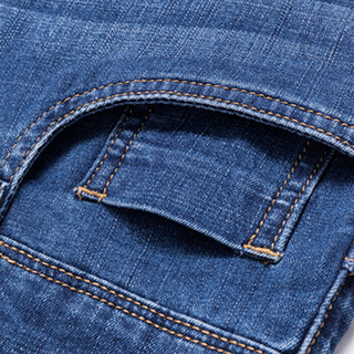 南极人 (Nanjiren)牛仔裤男2020夏季薄款男士商务舒适休闲直筒长裤 NJR009B 蓝色 34码