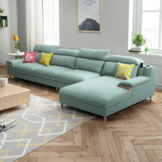 A家家具 沙发 北欧布艺沙发组合 客厅现代简约可拆洗布沙发（四色可选 留言备注）三+右贵妃 DB1564