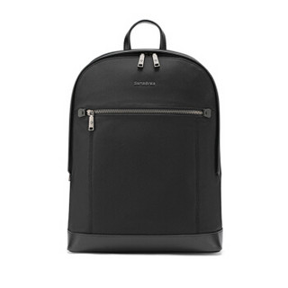 Samsonite/新秀丽双肩包男士商务电脑包简约时尚牛皮革背包TO6*09001 黑色