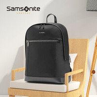Samsonite/新秀丽双肩包男士商务电脑包简约时尚牛皮革背包TO6*09001 黑色