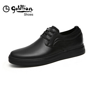 金利来（goldlion）休闲鞋男鞋舒适透气耐磨商务皮鞋50894018101A-黑色-42