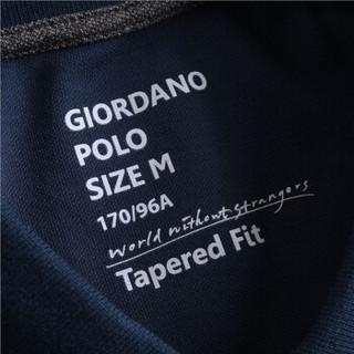 佐丹奴（Giordano） POLO衫 Polo修身珠地布短袖POLO01017018  04标志海军蓝色 加大码(180/104A)