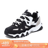 SKECHERS 斯凯奇 男女同款怪兽甜心小白鞋 休闲拼色运动熊猫鞋99999693 黑色/白色 36