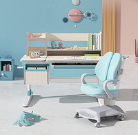 igrow 爱果乐 D107NX 儿童可升降桌椅套装 梵高套装Pro版 蓝色 100*60cm