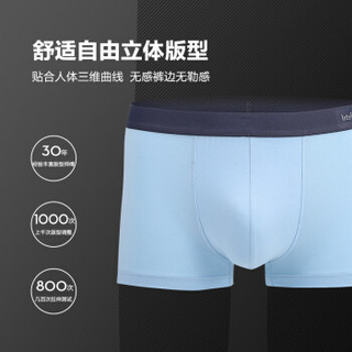INTERIGHT 男士明筋纯色透气95%精梳弹力棉平角裤4条礼盒装JD-8020） 混色 XL