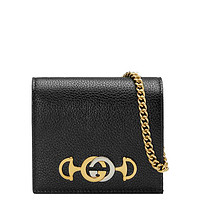 古驰Gucci Zumi系列粒面皮革迷你卡包手提包链条包 女包