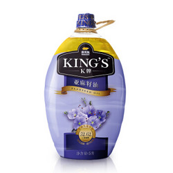 金龙鱼  KING'S 食用油 初榨一级 亚麻籽油 5L