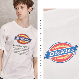 Dickies 经典Logo印花短袖 学生潮牌情侣款半袖短袖T恤 dickies短袖上衣男 休闲男装短袖 DK000401 白色 S