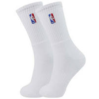 NBA篮球袜男士高筒毛巾加厚吸汗运动长袜 1双装 白色