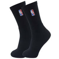 NBA 篮球袜男士高筒毛巾加厚吸汗运动长袜 1双装 黑色