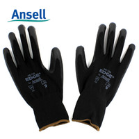 安思尔(Ansell )48-126 劳保手套 轻型防滑手套 耐磨耐油 PU涂层 涤纶弹性针织袖口 9码12副/打