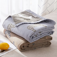 博洋家纺（BEYOND）毛巾被纯棉全棉夏季双人四层纱布被子夏天午睡盖毯空调毯子 双面星马（蓝） 200*230cm