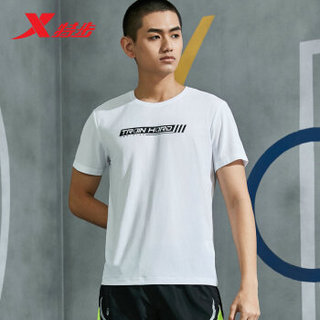 特步T恤运动短袖新款健身跑步舒适打底衫休闲透气 880229010105 白色 S