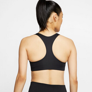 耐克NIKE 女子 健身 训练 中强度支撑 SWOOSH FUTURA BRA 运动内衣 BV3644-010黑色M码