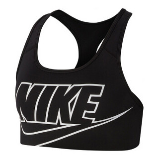 耐克NIKE 女子 健身 训练 中强度支撑 SWOOSH FUTURA BRA 运动内衣 BV3644-010黑色M码