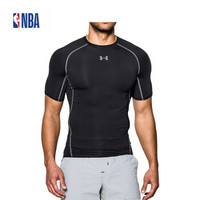 NBA UNDER ARMOURUA Armour运动短袖紧身衣男1257468 001黑色 M