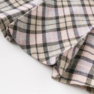 davebella戴维贝拉秋冬新品女童绵羊毛格纹背心裙 儿童宝宝连衣裙 紫灰格子 66cm(12M（建议身高66cm）)