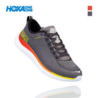 HOKA ONE ONE男琥派训练跑步鞋Hupana Zephyr 透气减震轻便健身运动鞋 岩石灰/柿橘 US 9 /270mm