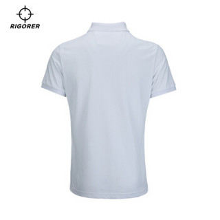 准者运动短袖夏季新款男士翻领T恤男式速干吸汗透气短袖POLO衫 纯白色 M
