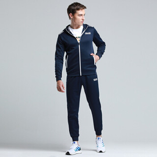 KELME卡尔美秋季休闲运动套装连帽夹克跑步运动服3981513 深蓝 2XL