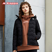 Kappa卡帕 女梭织羽绒服防寒服款连帽|K0862YY01 黑色-990 XXL