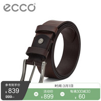 ECCO爱步男士皮带头层牛皮腰带 ECCO ELIAS 伊斯9105191 咖啡色910519190655 100