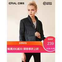 ERAL/艾莱依2018新款时尚宽松短款羽绒服女外套 黑色 165/88A/L