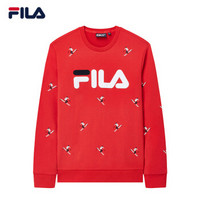 FILA（斐乐） W系列套头卫衣男冬季新款运动时尚街头满印针织套头衫男 传奇红-RD 170/92A/M