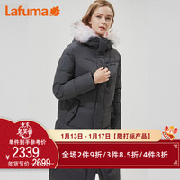 LAFUMA乐飞叶冬季长款过膝时尚毛领保暖鸭绒羽绒服女 炭灰色CG 42(175/92A)