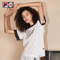 FILA FUSION 斐乐 女子短袖T恤 新款莫代尔后绑带短T 标准白-WT（宽松版型，建议拍小一码） 160/80A/S