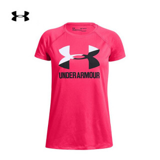 Under Armour 安德玛官方UA女童Big Logo Solid运动短袖T恤-1331678 粉色975 童XL