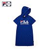 FILA FUSION系列 斐乐 女子连衣裙 2019夏季新品宽松连帽针织连衣裙 稠蓝-BU（宽松版型 建议拍小一码） 160/80A/S