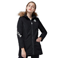 Kappa卡帕 女款 运动棉服 运动夹棉保暖外套 K0762MM09 黑色-990 S