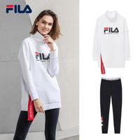 FILA 斐乐官方套装女2019春季新款套头卫衣运动休闲长裤女 标准白-F11W914238FWT，F11W918 165/84A/M