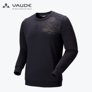 巍德(VAUDE)男装套头卫衣圆领纯棉春秋款1739095 VAUDE黑 XL