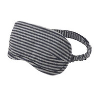 無印良品 MUJI 棉天竺便携式眼罩 麻海军蓝×麻灰色 约8.5×21.5cm