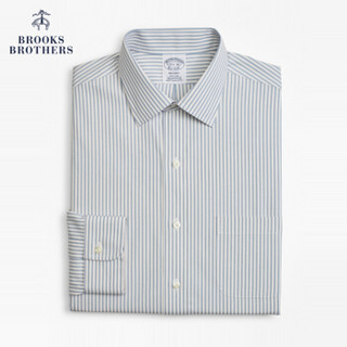 Brooks Brothers/布克兄弟男士免烫长袖印花衬衫休闲通勤商务 4000-淡蓝色 15/H/3