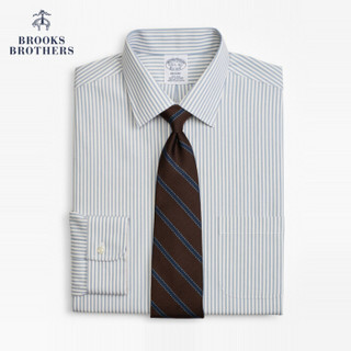 Brooks Brothers/布克兄弟男士免烫长袖印花衬衫休闲通勤商务 4000-淡蓝色 15/H/3