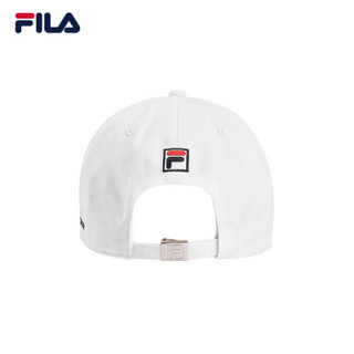 FILA（斐乐）2019  W系列棒球帽男女同款2019春季新款运动休闲帽时尚刺绣棒球帽 标准白-WT XS
