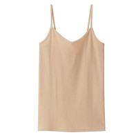 无印良品 MUJI 女式 棉质凉爽 吊带衫 淡黄色 M