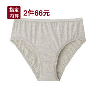 无印良品 MUJI 女式 棉混弹力 高腰短裤 灰色 L