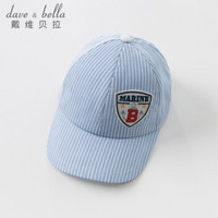 davebella戴维贝拉 DB10476 夏装新品男女宝宝帽子 儿童婴童条纹鸭舌帽 蓝白条纹 davebella THREE(52)(可调节帽围