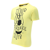 乐卡克公鸡环法骑行粉丝衫印花短袖T恤男QCULGA06TC 浅黄/CLY S
