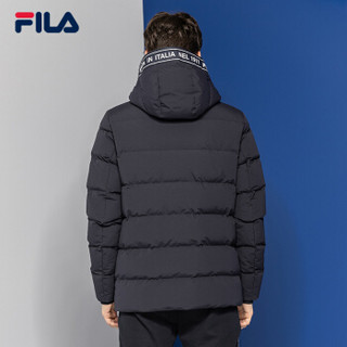 FILA （斐乐）男装 W系列冬季新款休闲运动舒适保暖连帽羽绒服男外套 传奇蓝A-NV 180/100A/XL