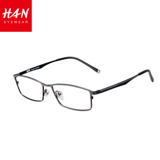 汉（HAN）防蓝光近视眼镜框 男女护目镜电脑游戏防辐射眼镜架 4876 经典纯黑 配镜(1.60轻薄非球面镜片适合200-600度)