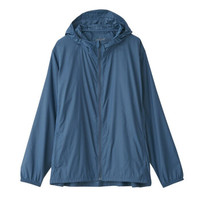 無印良品 MUJI  女式 不易沾水便携 防风夹克 烟熏蓝色 L