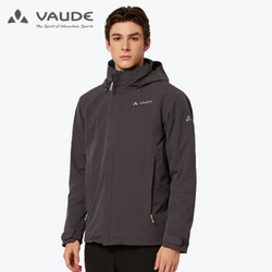 巍德（VAUDE）秋冬新品冲锋衣三合一户外男款抓绒两件套防水透湿防风外套 深灰 M