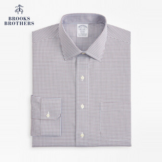 Brooks Brothers/布克兄弟19秋冬新品男士免烫宽距领正装衬衫 B465-紫色 16/H/4